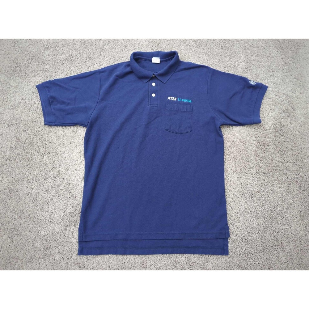 Vintage AT&T U-Verse Polo Shirt‎ Mens Large Blue VF Imagewear Made in USA #2
